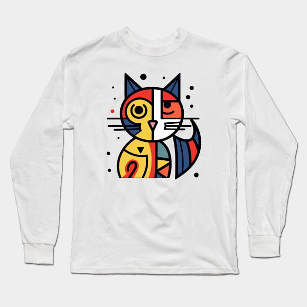 Adorable Cat Long Sleeve T-Shirt by Mandra